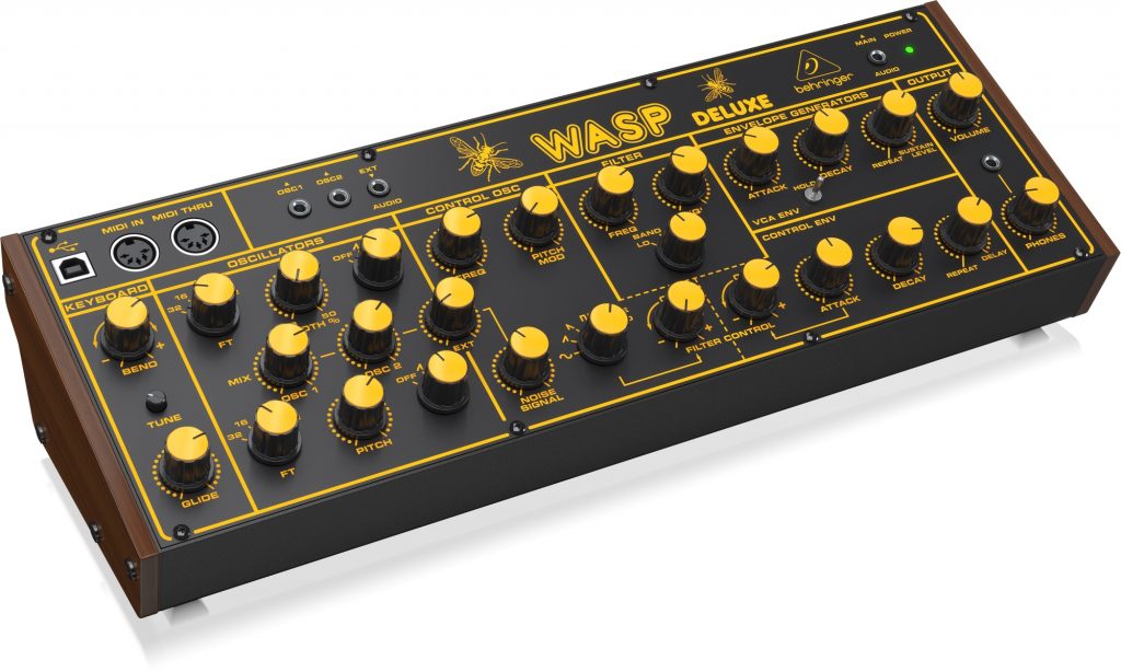 vista diagonal arriba del behringer wasp deluxe