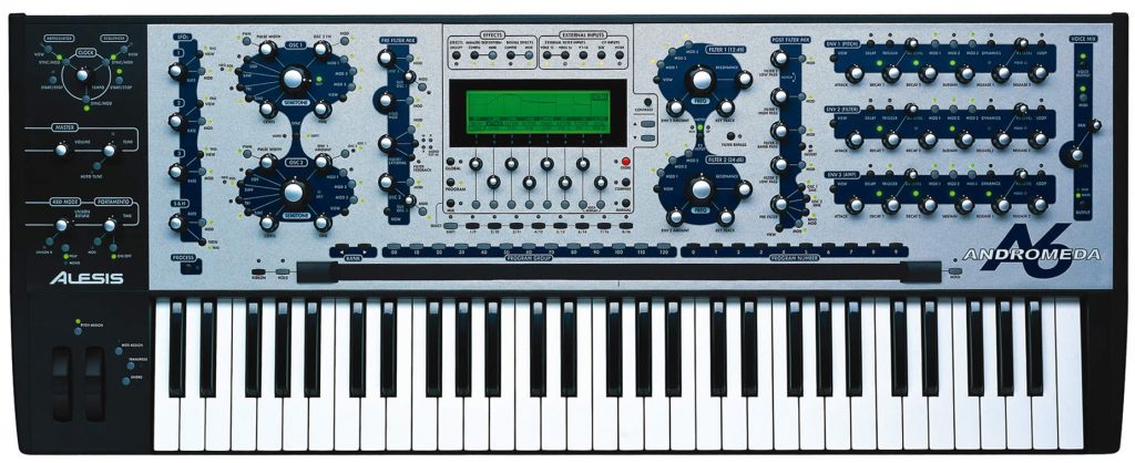 vista frontal del alesis andromeda a6